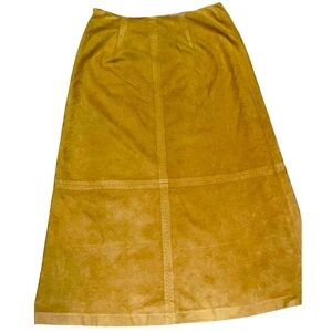 Talbots Faux Suede Camel/Tan Long Skirt Size 14